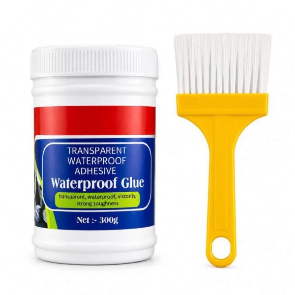 Transparent Waterproof Adhesive Glue 300g with Brush | Waterproof Sealant for Roof, Wall, Bathroom & Crack Repair