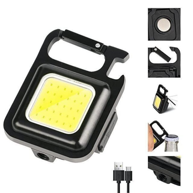Rechargeable COB Keychain Work Light – Multifunction LED Flashlight with Magnet & Carabiner | SU7 WORLD