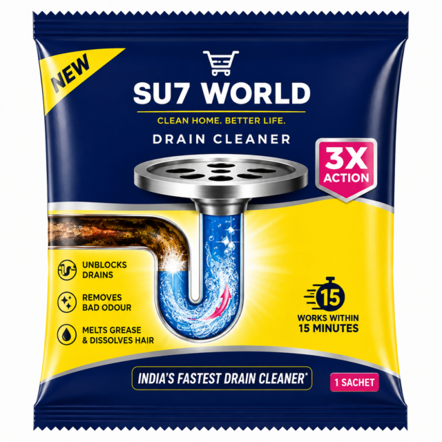 Drain Cleaner Powder 100g | Powerful Drain & Pipe Blockage Cleaner | SU7 WORLD